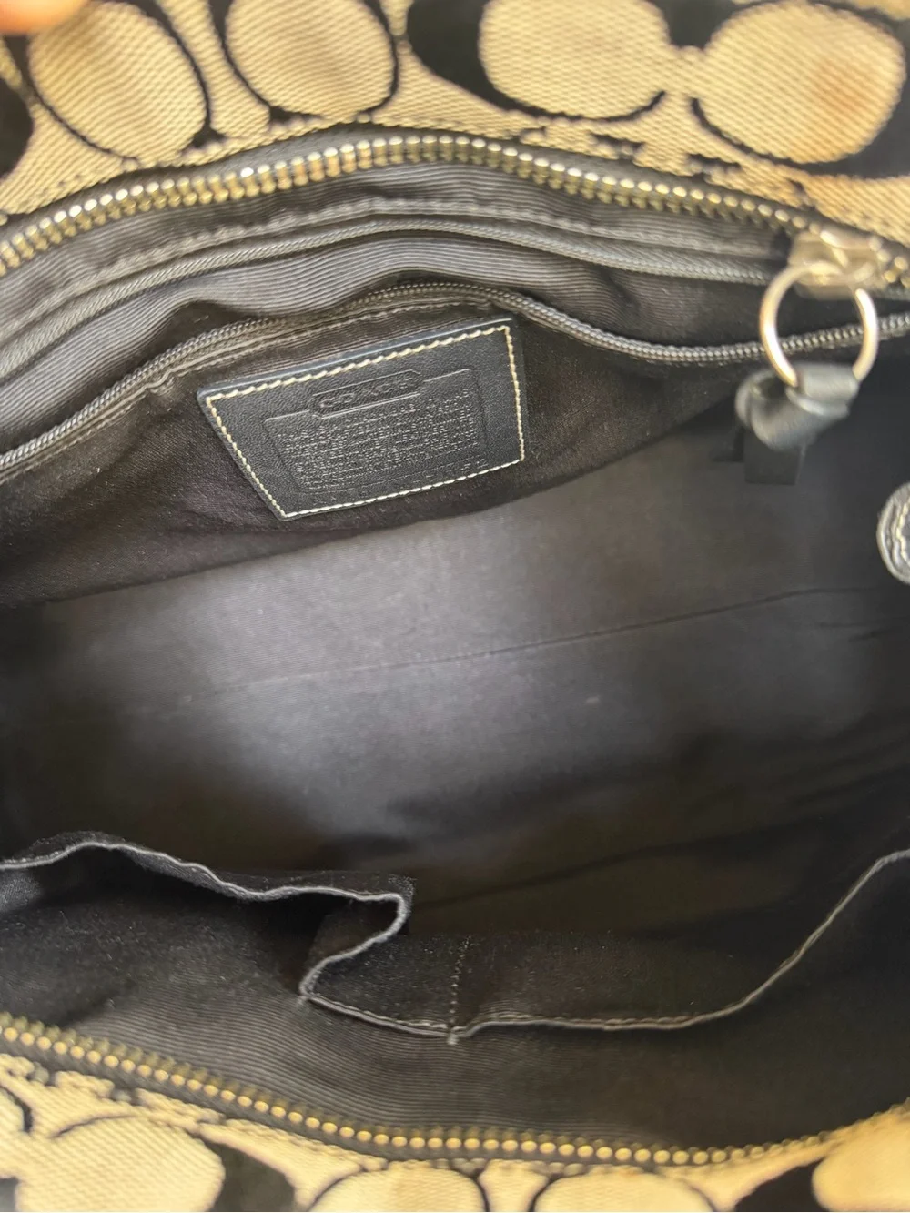 Coach Black and Gray Signature Jacquard Shoulder Bag & Coach Wristlet Bundle.